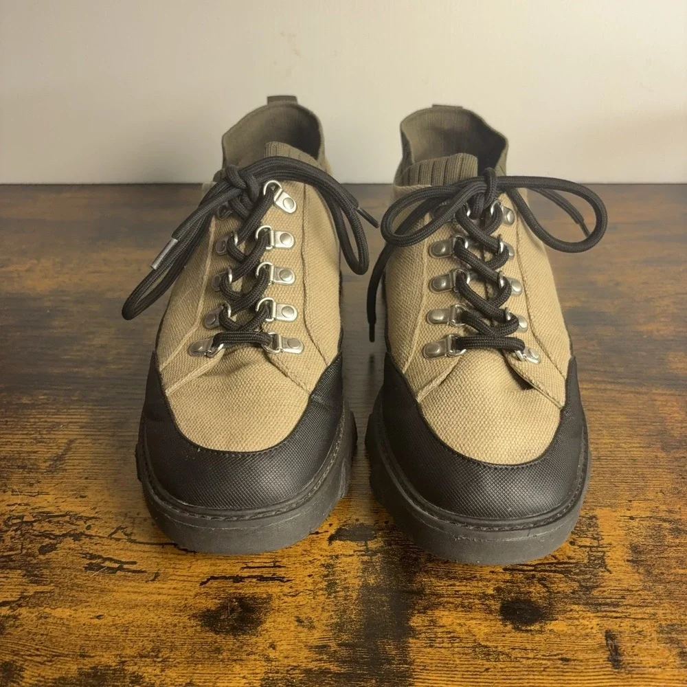 Dr Scholls Heist Sneaker Shoes‎ Womens 8.5M Tan Lace Up Chunky